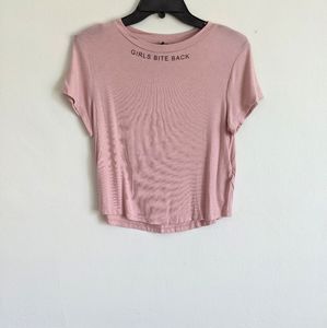 Rose pink tee with letter